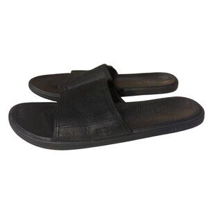 Ugg Mens Black Leather Slides Size‎ 9